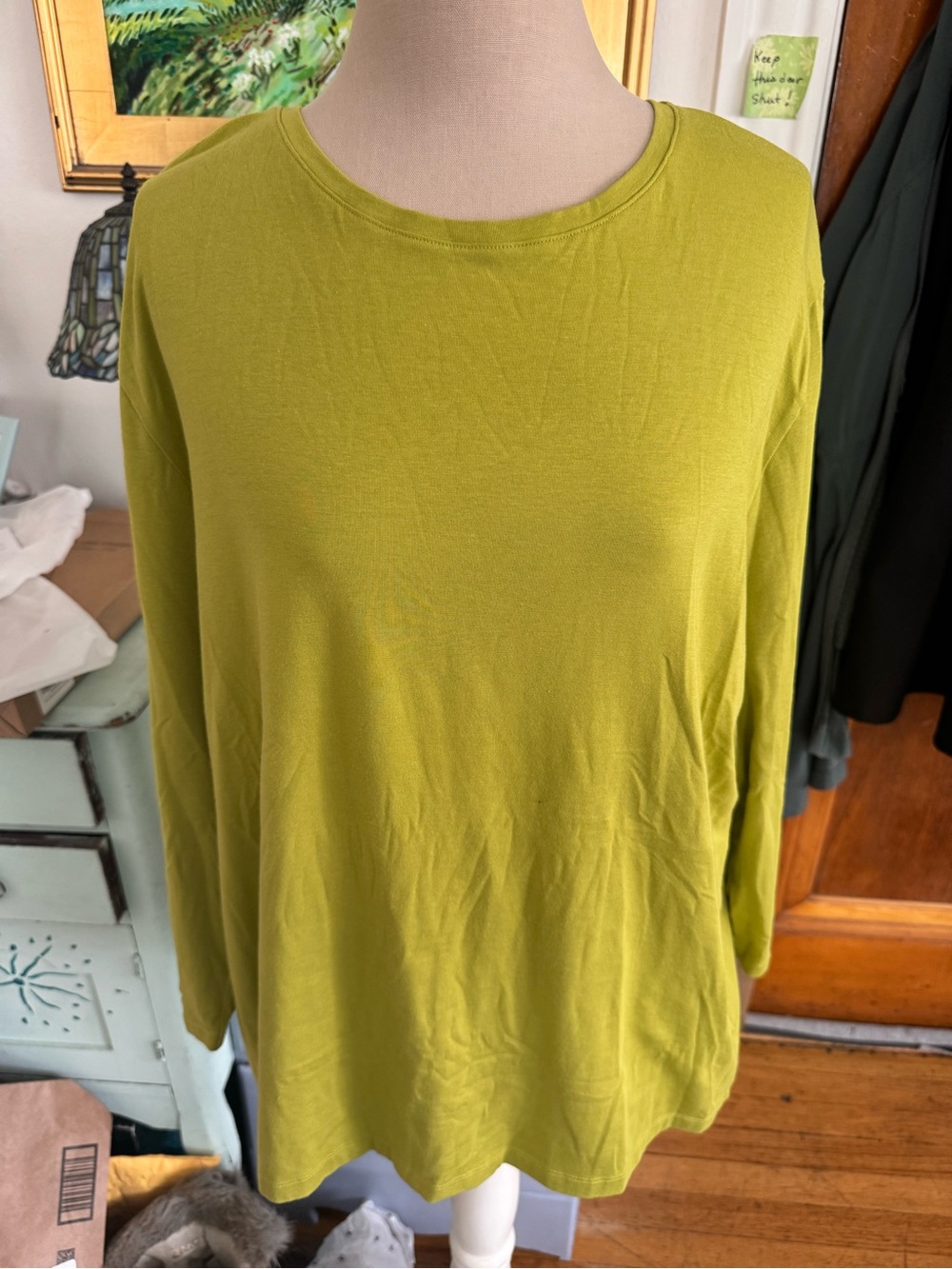 Gudrun Sjoden Guava Green Long Sleeved Shirt XL Cotton Blend VGUC